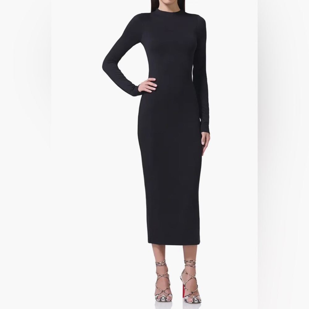 AFRM juniper funnel neck black dress
